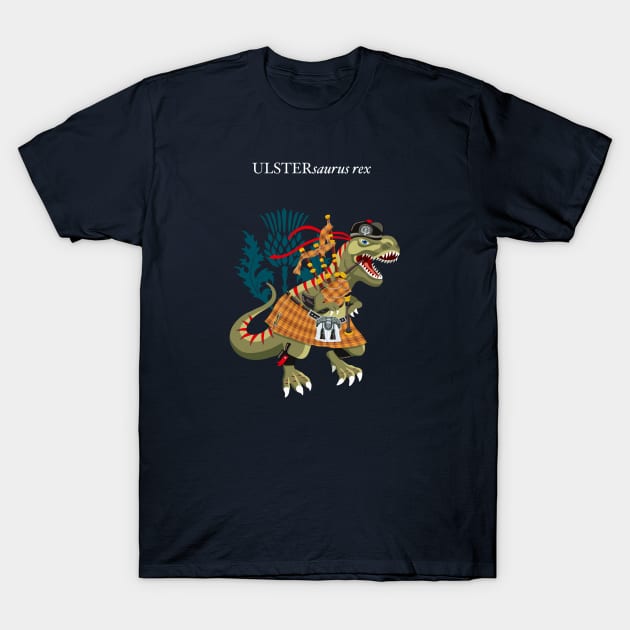 Clanosaurus Rex ULSTERsaurus Plaid Ulster Irish Ireland Family Tartan T-Shirt by BullShirtCo